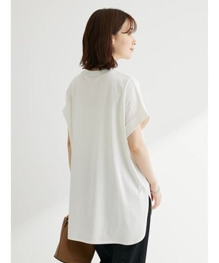 Green Parks 汗じみ防止Ｗカフスフレンチチュニック Off White