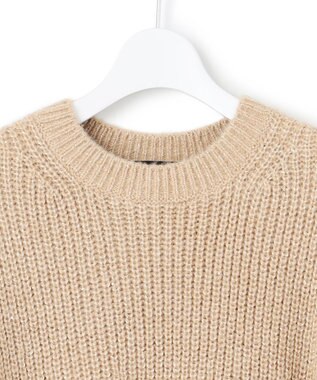 23区 L 【洗える】スパンコールバルキー クロップド ニット ベージュ系