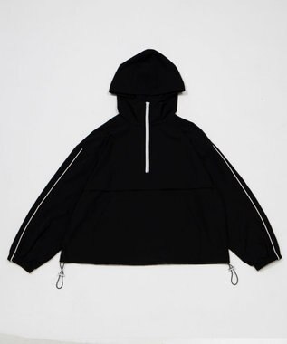 WEGO 【日焼け対策/セットアップ対応】ラッシュガードラインアノラックパーカー ブラック