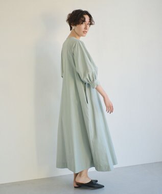 #Newans 【ANSWER for Co-Creation】ジップデザインパフスリーブワンピース セージ系