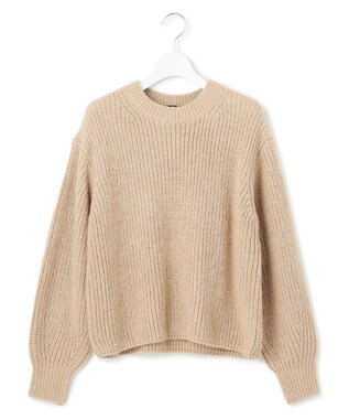 23区 L 【洗える】スパンコールバルキー クロップド ニット ベージュ系