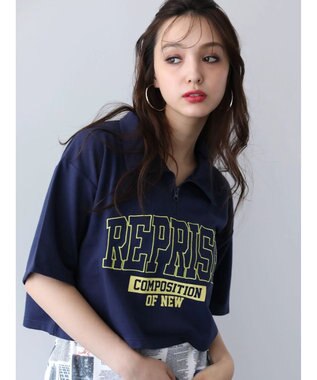 Green Parks ＥＧＯＩＳＴ　ハーフＺｉｐロゴ５分袖プルオーバー Navy