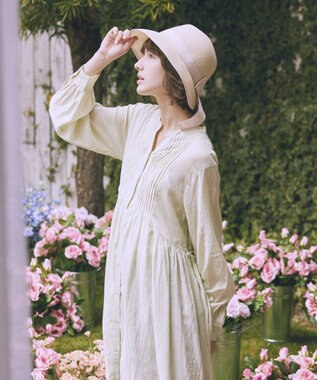 Maison de FLEUR 【手洗い可能】パールリボンスリットハット Pink