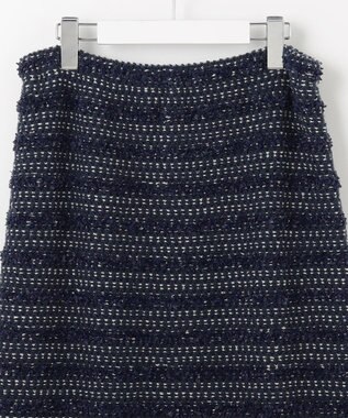 自由区 【カトリエムブーケ】Tweed melange フリンジスカート ネイビー系