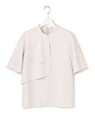 ICB L ストレッチジョーゼット ラッフルディテールブラウス トープ