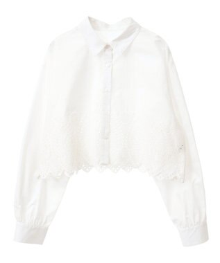 earth music&ecology スカラップトリムシャツ Off White