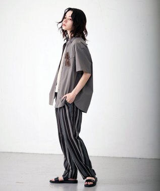 J.PRESS YORK STREET 【UNISEX】ツイルストライプ パンツ ダークブラウン系1