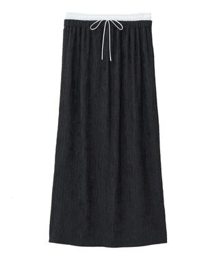 Green Parks ダブルウエストレイヤードイージーナロースカート Charcoal Gray