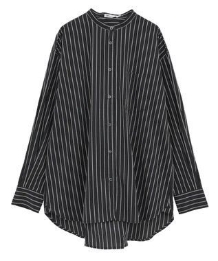 CRAFT STANDARD BOUTIQUE バンドカラーシャツ Stripe Navy