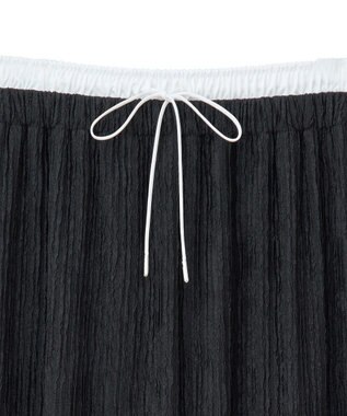 Green Parks ダブルウエストレイヤードイージーナロースカート Charcoal Gray