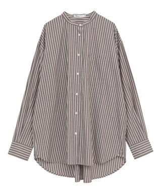 CRAFT STANDARD BOUTIQUE バンドカラーシャツ Stripe Brown