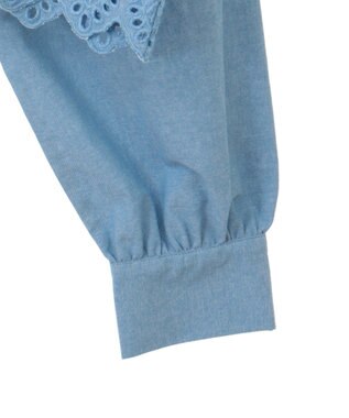 earth music&ecology スカラップトリムシャツ Blue