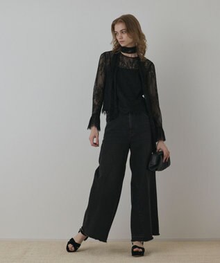 GRACE CONTINENTAL レースボウタイブラウス ブラック