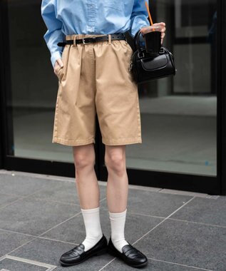 WEGO 【ユニセックス着用ITEM/ウエストゴム】リラックスイージーショーツ ベージュ