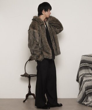 WEGO フェイクファーZIPブルゾン ライトベージュ