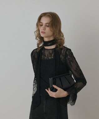 GRACE CONTINENTAL レースボウタイブラウス ブラック