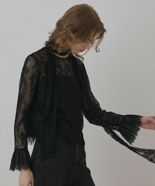 GRACE CONTINENTAL レースボウタイブラウス ブラック