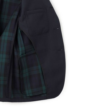 J.PRESS MEN 【SHACKET】ブラックウォッチ サマーダブルフェイス ジャケット ネイビー系