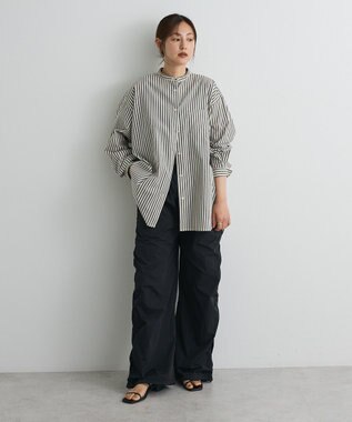 CRAFT STANDARD BOUTIQUE バンドカラーシャツ Stripe Gray