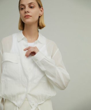 BEIGE， PAULINE / ドローストリングシアーブラウス White