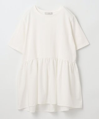 ANY L 【洗濯機可能】ペプラム チュニック丈トップス オフ