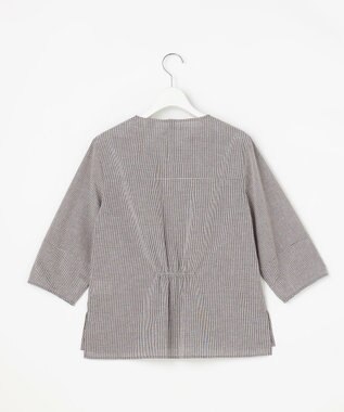 J.PRESS LADIES S リネンminiチェック プルオーバー ブラウス ブラウンギンガム系