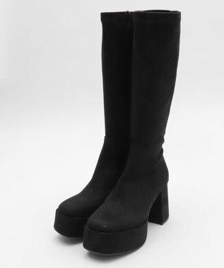 WEGO ストレッチヒールロングブーツ ブラックその他