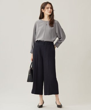 自由区 【洗える】ハイツイストプルオーバー ブラウス グレー