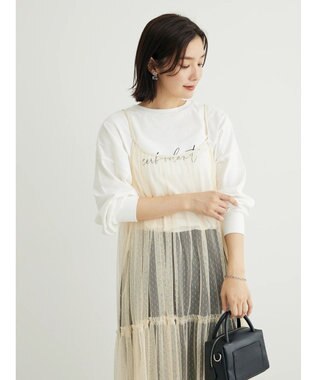 Green Parks ・ＥＬＥＮＣＡＲＥ　ＤＵＥ　２ｗａｙチュールキャミワンピ Ivory