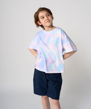 OP／FILA 【RUSTY】ニコちゃん×タイダイ柄半袖Tシャツ パープル
