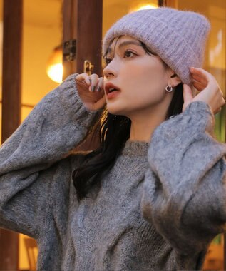 Tiaclasse 【金属アレルギー対応】ストーンフープバインドピアス シルバー