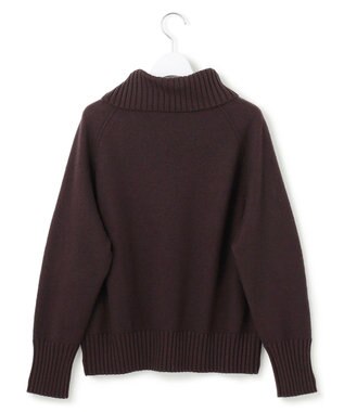 23区 L ボイルドウールコンビ ジップ タートルニット ダークブラウン系