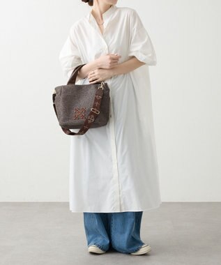 russet ナイロンラフィア2WAYトートバッグ(CE-1711) D.Brown