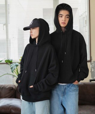 WEGO 【ユニセックス着用ITEM/MLXLサイズ展開/新色追加/裏起毛】スウェットプルパーカー ブラック