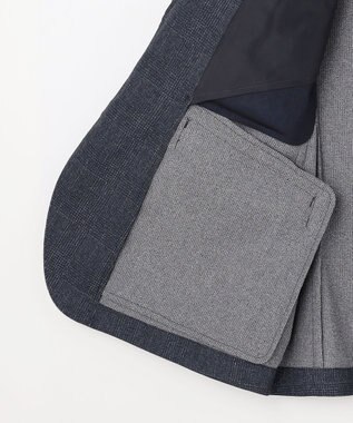 JOSEPH ABBOUD 【キングサイズ・通気性/清涼/軽量/ストレッチ】クールピケストレッチジャケット ネイビー系3