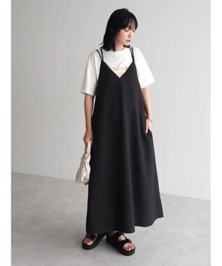 Green Parks 表面感キャミワンピース Black