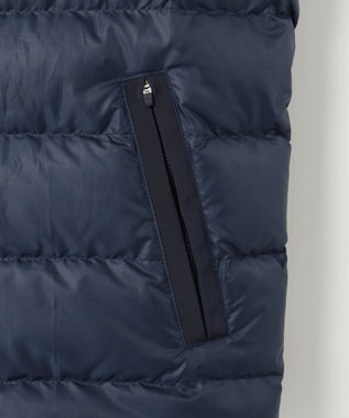 23区GOLF 【MEN】無地×チェック リバーシブル ダウンベスト ネイビー系