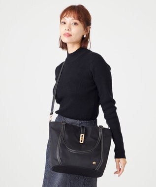 LA BAGAGERIE ひねり金具付きエレガンストート　Mサイズ ブラック