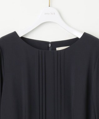 ANY SIS 【洗える】セレモニーダブルクロス ワンピース ネイビー