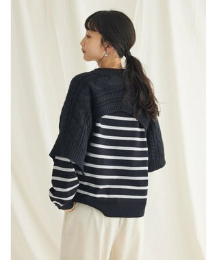 CRAFT STANDARD BOUTIQUE ２ＷＡＹケーブルニットベスト Black