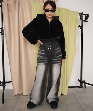 WEGO ラップブラストフレアデニム ブラック