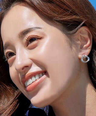 Tiaclasse 【金属アレルギー対応】ストーンフープバインドピアス シルバー