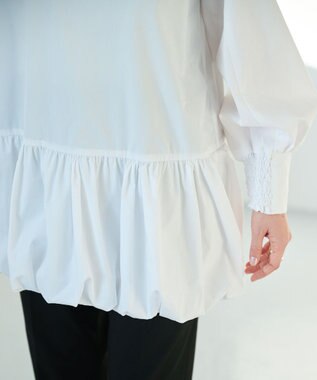 #Newans バルーンヘムブラウス ホワイト