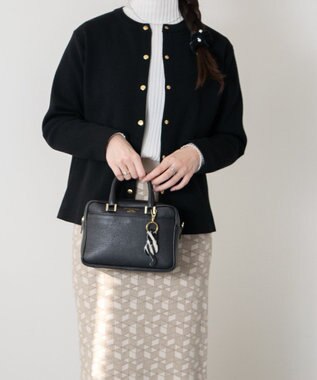 INTER-CHAUSSURES 【ANDREA CARDONE】ネコ型レザーキーチャーム ブラックコンビ