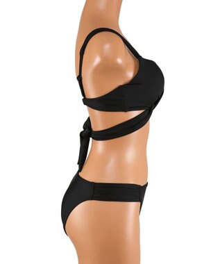 San-ai Resort（三愛水着楽園） 【WEB限定商品】ワコール共同開発 ノンワイヤーなのにぷっくり美胸を作る【ダブルアップ】　クロスビキニ M1/M2/L1　　【San-ai Resort（サンアイリゾート）】 ブラック