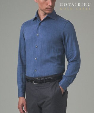  GOLD LABEL/WEB&一部店舗限定【Thomas Mason】コットンカシミヤ フラノシャツ