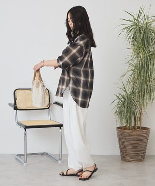AMERICAN HOLIC 【3WAY】シアーチェックシャツ Brown