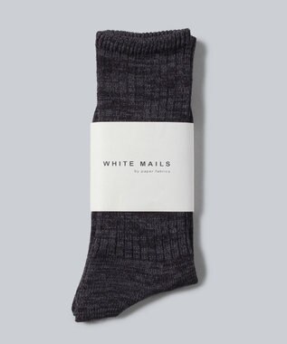 WHITE MAILS MIDDLE GAUGE PAPER ワイドリブソックス クロ