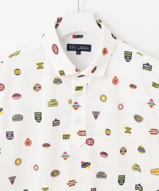 23区GOLF 【MEN】【UVケア/吸水速乾】マルチステッカープリント ポロシャツ ホワイト系5