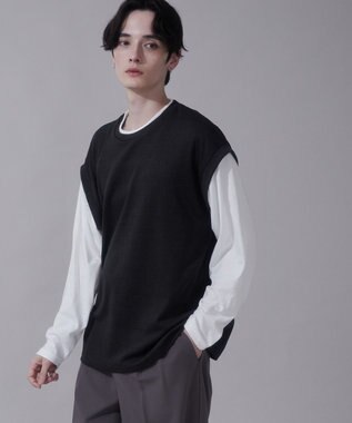  フェイクレイヤードベストT（LS）